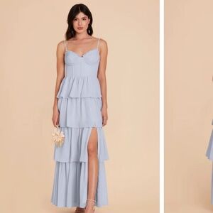 Birdy Grey Light Blue Tiered Wedding Dress Ice Blue